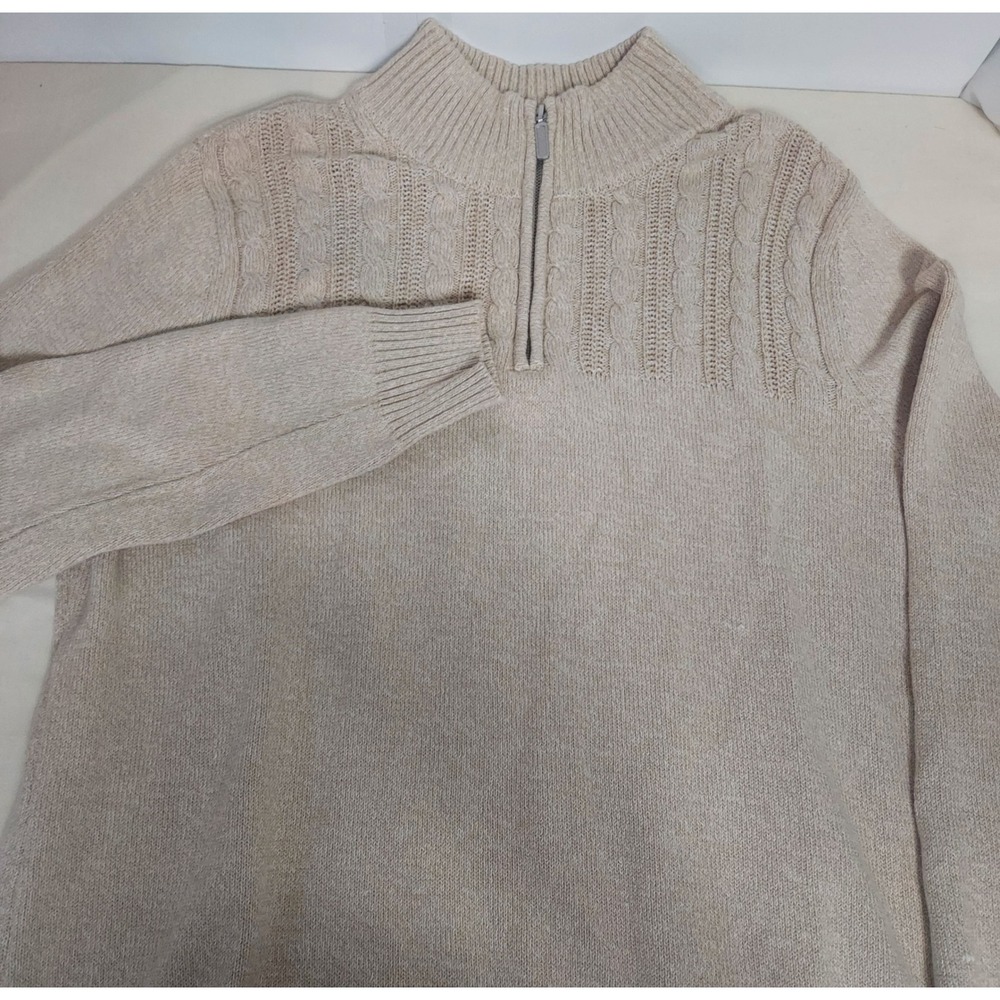 Karen Scott XXL Women's 1/4 Zip Pullover Sweater Cable‎ Knit 100% Cotton